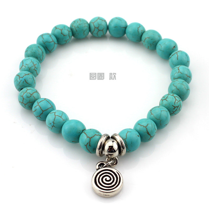 Brazalete de cuentas turquesas al por mayor